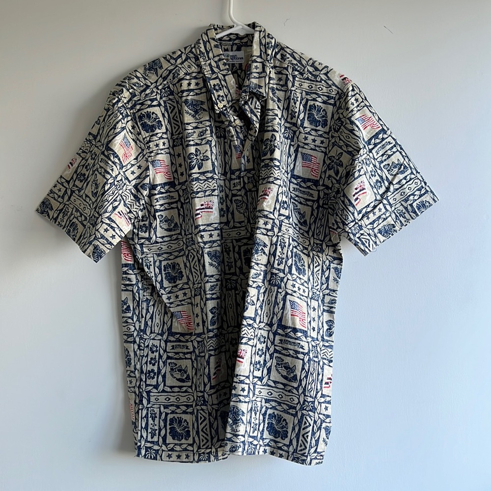 Special July 4th Reyn Spooner shirt - Hawaiian and US flag